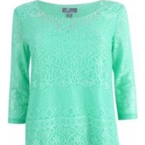 M Collection Women's Layered-Look Lace Tunic